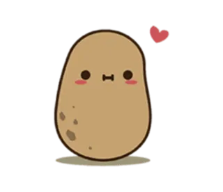 ❤ kartoffel, niedlich, kawaii, herz, essen, gemüse telegram sticker