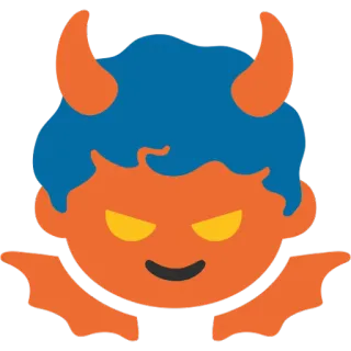 👿 diabeł, demon, zło, rogi, skrzydła, kreskówka, emoji telegram sticker