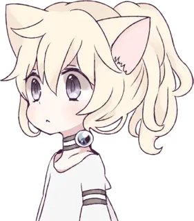 😶 anime, catgirl, cartoon, cute, manga, kawaii telegram sticker