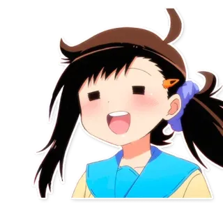 🥰 Anime Mädchen, Cartoon, Fröhlich, Niedlich, Lächelnd, Figur, Illustration whatsapp sticker