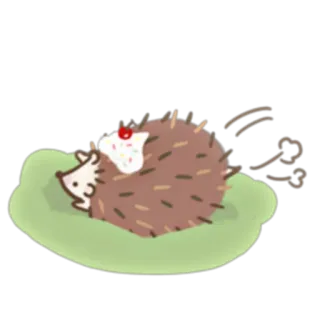 💨 erizo, postre, animal, lindo, pastel, cereza whatsapp sticker