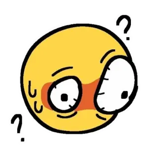 🤨 emoji, confused, question, expression, cartoon telegram sticker