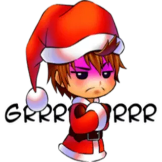😡 GRRRRRRR santa claus, navidad, enojado, gruñón, dibujos animados, festivo whatsapp sticker