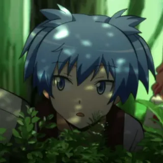 😮 Nagisa Shiota Assassination Classroom anime, blue hair, character, nagisa shiota, assassination classroom telegram sticker