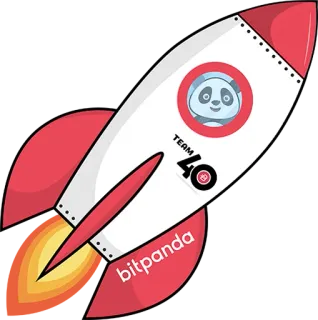 🚀 TEAM 40 bitpanda razzo, panda, team, Bitpanda, crypto, criptovaluta telegram sticker