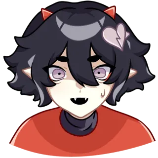 😯 anime, manga, cartoon, devil, demon, heart telegram sticker