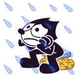 😟 Felix the Cat desenho animado, preto e branco, animado, vintage, gato whatsapp sticker