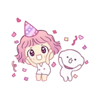 💕 cartone animato, festa, party, animazione, personaggio, carino telegram sticker