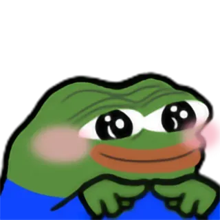 🥺 Pepe the Frog 佩佩, 青蛙, 可爱, 卡哇伊, 脸红 telegram sticker