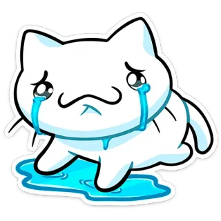 😭 cat, sad, crying, tears, kawaii, cute, sticker, emoji telegram sticker