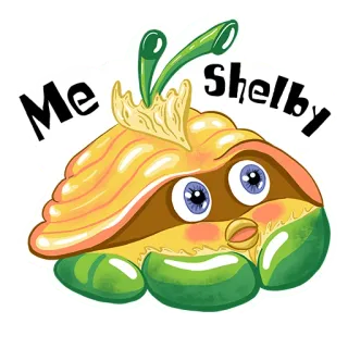 👋 Me Shelby shell, seashell, crab, cartoon, cute, sea creature telegram sticker