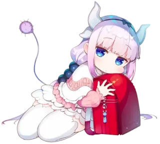☺️ Kanna Kamui Miss Kobayashi's Dragon Maid Anime, Dragão, Kawaii, Kanna, Chibi, Fofo, Mangá, Fanart whatsapp sticker