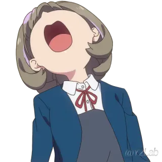 😩 Аниме, Мультфильм, Девушка, Кричит, Вопит, Открытый рот whatsapp sticker