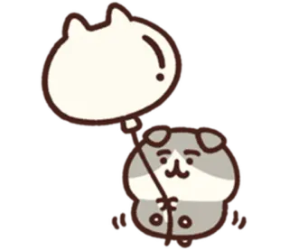 😋 chó, bong bóng, dễ thương, hoạt hình, động vật, hình minh họa telegram sticker