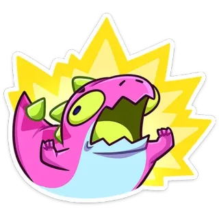😱 dinosaure, dessin animé, monstre, mignon, autocollant, drôle telegram sticker