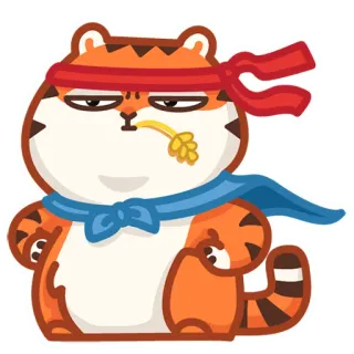 🦸‍♂ tiger, animal, sticker, cartoon, cute, funny telegram sticker