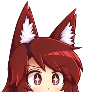 👀 anime, cartoon, fox ears, cute, kawaii, sticker telegram sticker