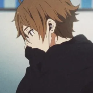 🩸 Anime, Anak laki-laki, Karakter, Earphone, Hoodie hitam telegram sticker