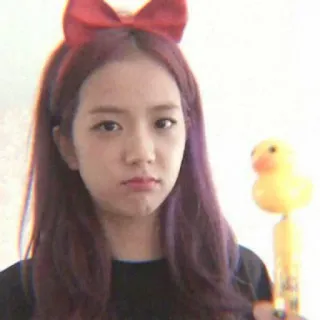🍭 Jisoo kpop, jisoo, blackpink, idol, sängerin, ente, rote schleife telegram sticker