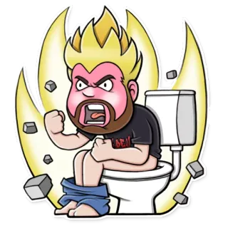 💩 злой, туалет, огонь, мультфильм, смешной, мужчина telegram sticker