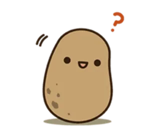 ❓ Kartoffel, Fragezeichen, niedlich, Essen, Cartoon telegram sticker