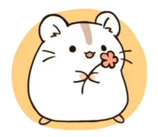🌸 hamster, cute, animal, cartoon, flower, kawaii telegram sticker