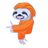 😁 preguiça, desenho animado, animal, fofo, engraçado telegram sticker