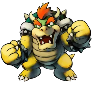 👊 Bowser Mario Боузер, Марио, Видеоигра, Злодей, Nintendo, Персонаж telegram sticker