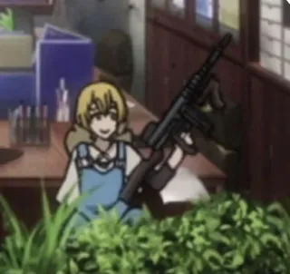 🙂 Anime, Arme, Fusil, Arme, Fille telegram sticker