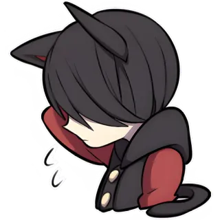 😶 cat, anime, manga, chibi, kawaii, cute, character telegram sticker