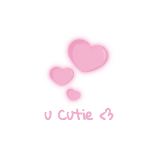 💞 U Cutie <3 心, 爱, 可爱, 粉色, 情人节, 甜 whatsapp sticker