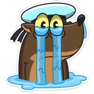 😭 crying, sailor, cartoon, tears, sad, animal telegram sticker