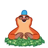 🤑 otter, money, rich, cartoon, sticker telegram sticker