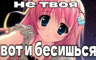 🤩 НЕ ТВОЯ
ВОТ И БЕСИШЬСЯ anime, girl, pink hair, text, russian, meme telegram sticker