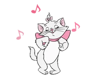 💃 Marie The Aristocats chat, mignon, dessin animé, chaton, musique, Disney, Les Aristochats, Marie telegram sticker
