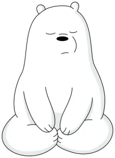 😌 Ice Bear We Bare Bears Dibujo animado, Oso, Blanco, Meditación, Personaje telegram sticker
