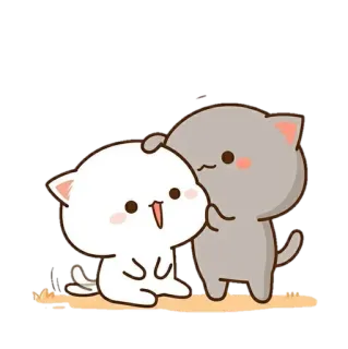 🤗 кот, милый, каваий, животное, наклейка, персик, кошачья любовь telegram sticker