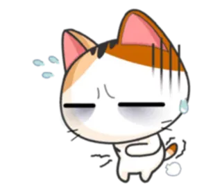 😖 cat, anime, cartoon, emoji, sad, depressed telegram sticker
