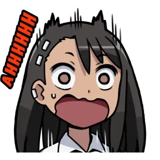 😱 AHHHHH Аниме, Мультфильм, В шоке, Крик, Аниме девушка, Выражение telegram sticker