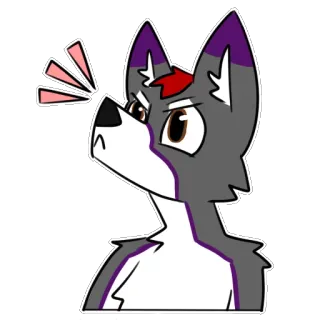 🐶 Furry, Lobo, Enojado, Dibujo animado, Animal telegram sticker