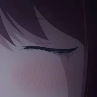 📍 anime, triste, llorando, ojo, lágrimas, primer plano telegram sticker