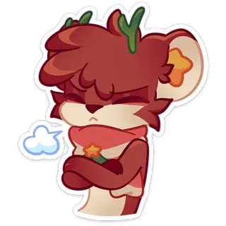 😮‍💨 boos, hert, cartoon, illustratie, personage, digitale kunst telegram sticker