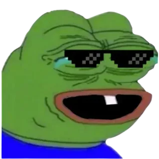 😎 Pepe the Frog 페페, 개구리, 밈, 선글라스, 인터넷 문화 telegram sticker