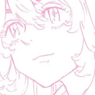 ☁️ Anime, Skizze, Rosa, Porträt, Weiblich, Gesicht whatsapp sticker