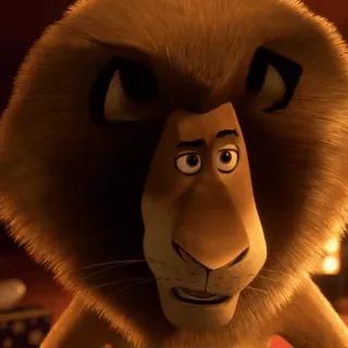 😏 Alex Madagascar lion, cartoon, animal, dreamworks, character whatsapp sticker