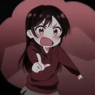 ⛓ ragazza anime, personaggio cartone animato, arrabbiato, carino, manga, chibi telegram sticker
