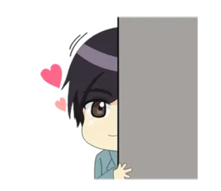 😳 Anime, Carino, Cuore, Sbirciare, Chibi, Kawaii, Personaggio, Cartone animato telegram sticker