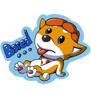 🥱 Bored dog, bored, cartoon, sticker, animal, cute telegram sticker