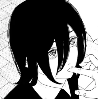🐚 Reze Chainsaw Man anime, manga, reze, chainsaw man, black hair, bomb devil telegram sticker
