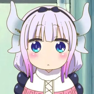 💜 Kanna Kamui Miss Kobayashi's Dragon Maid Anime, Drago, Kawaii, Carino, Cartone animato, Kanna telegram sticker